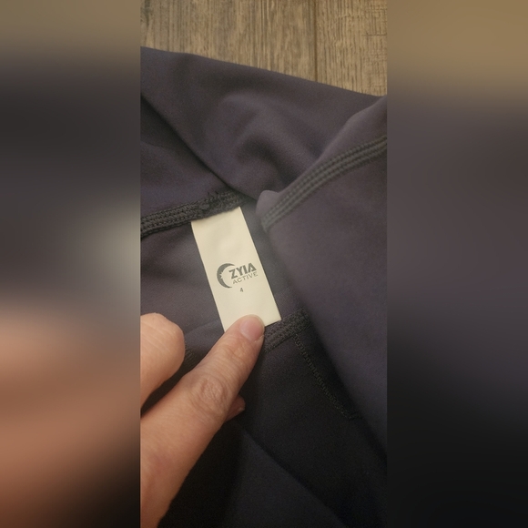 Zyia Active HR Storm Parallel Luxe Blue Gray Ruching Leggings Dance Yoga Block - Picture 5 of 7